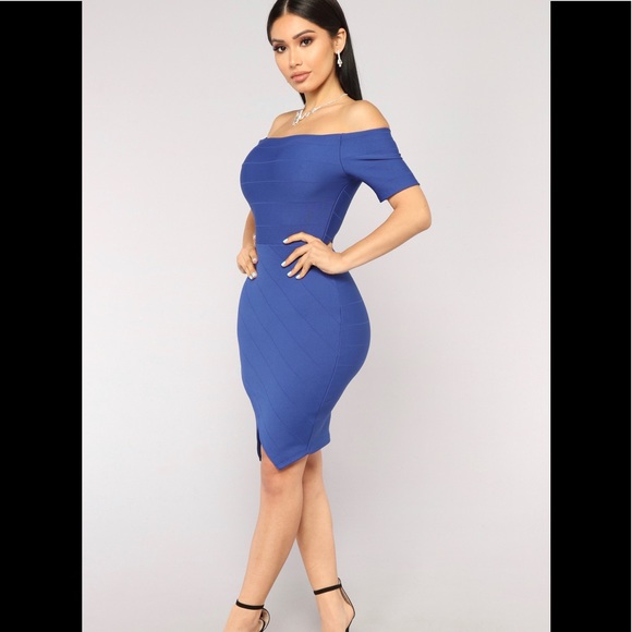 FASHION NOVA DRESS NAVY BLUE - Picture 3 of 5